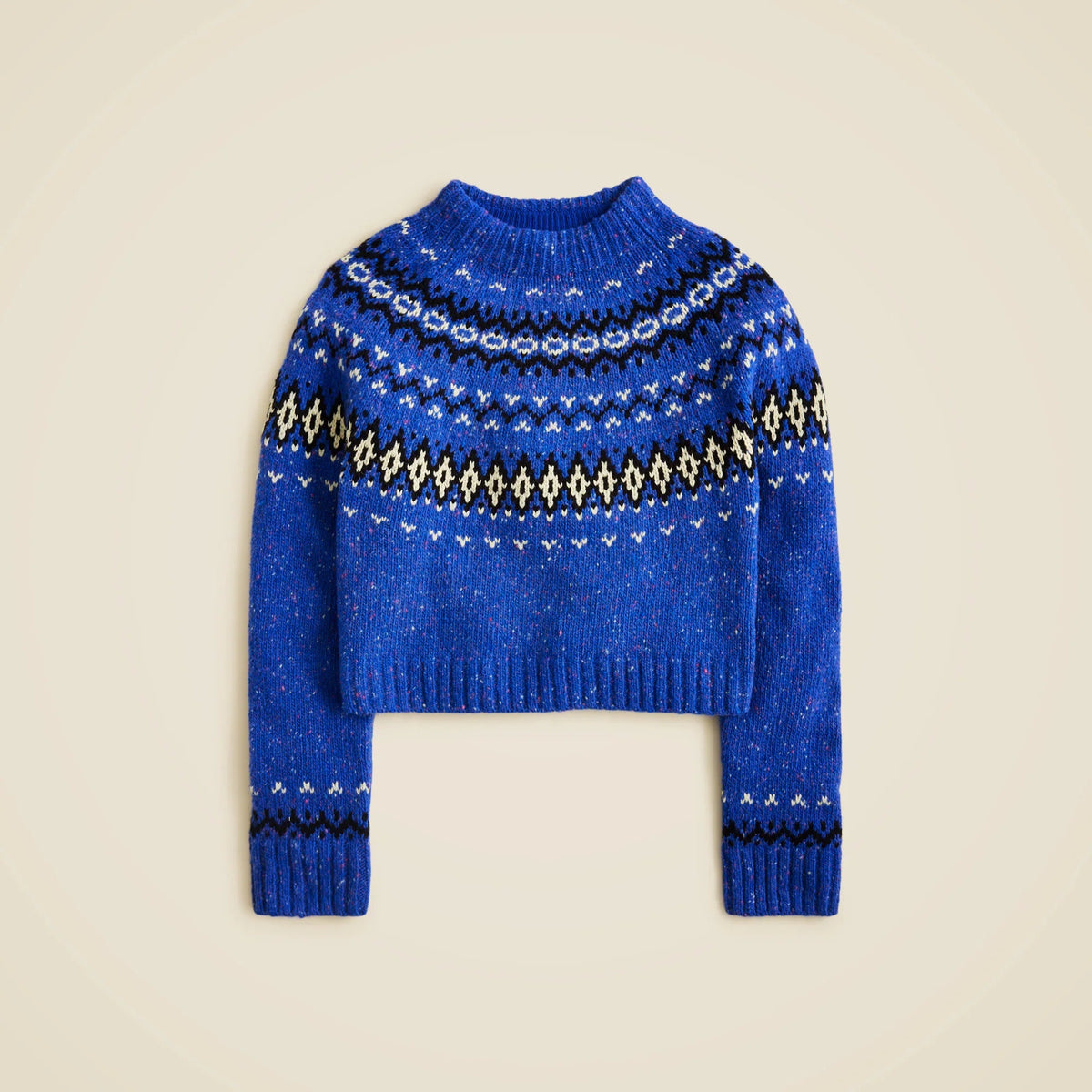 Fair Isle wide-mockneck sweater