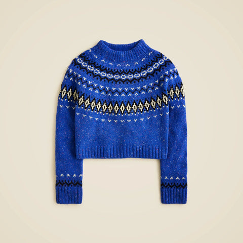 Fair Isle wide-mockneck sweater