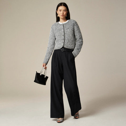 Sweater lady jacket in silver tinsel yarn