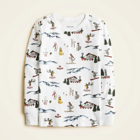 Kids' long-sleeve printed pajama set