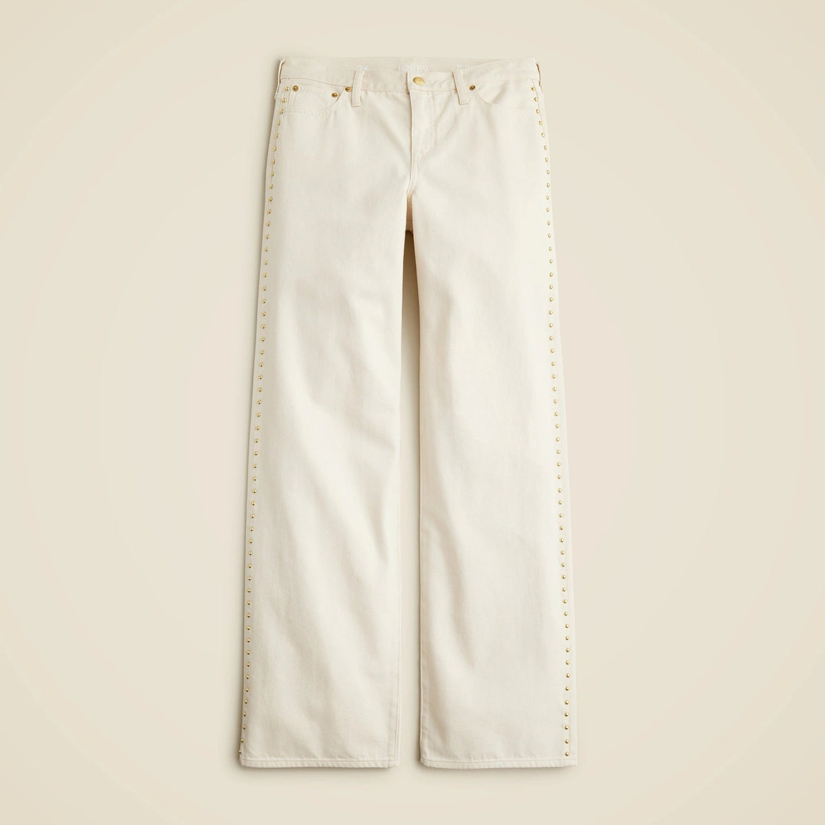 Studded lower-rise wide-leg jean in 1984 rigid