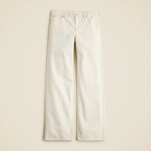 Studded lower-rise wide-leg jean in 1984 rigid