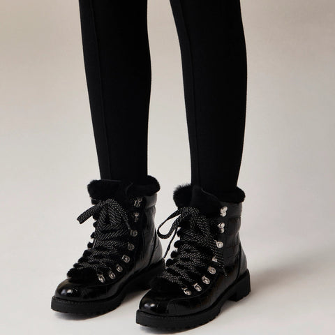 New Nordic boots in croc-embossed leather