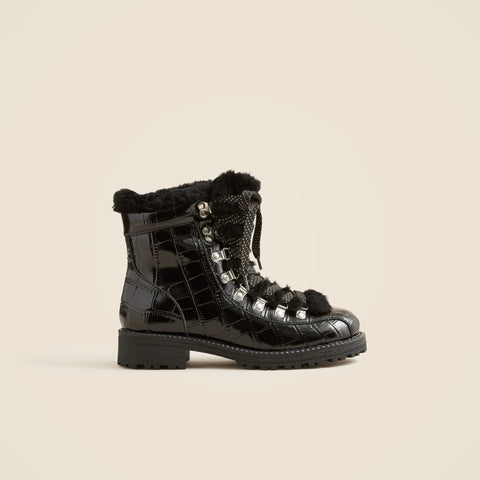 New Nordic boots in croc-embossed leather