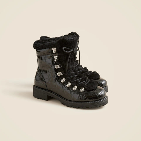 New Nordic boots in croc-embossed leather