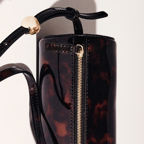 Bordeaux bag in tortoise-print leather