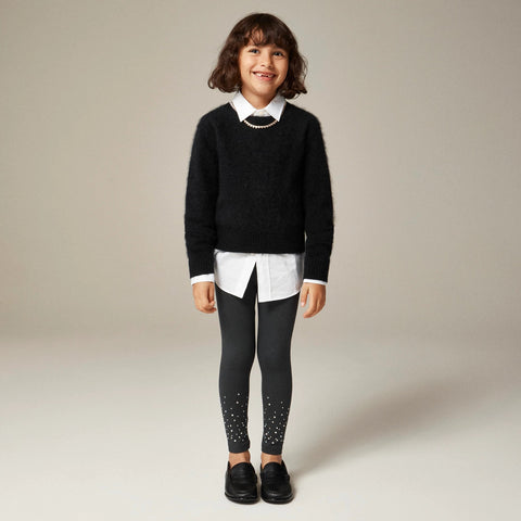 Girls' everyday leggings with hotfix crystals