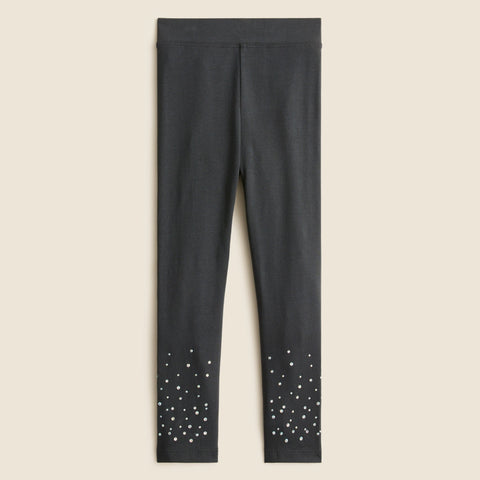 Girls' everyday leggings with hotfix crystals