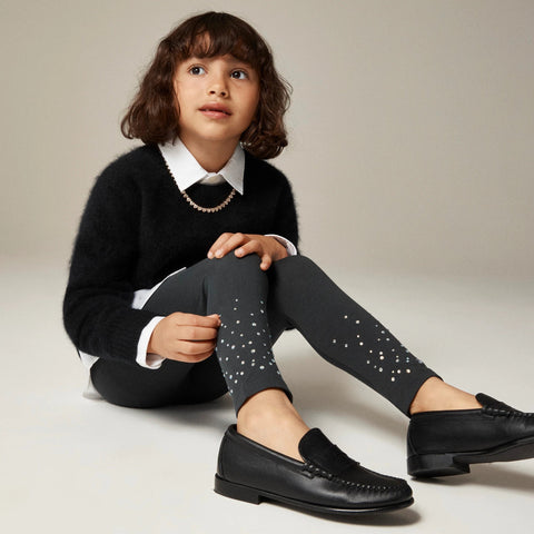 Girls' everyday leggings with hotfix crystals