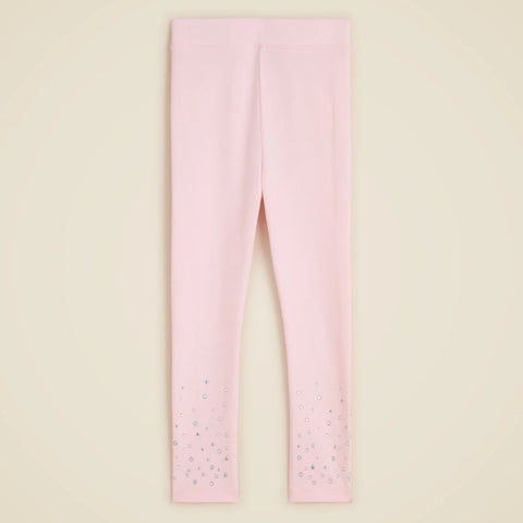 Girls' everyday leggings with hotfix crystals