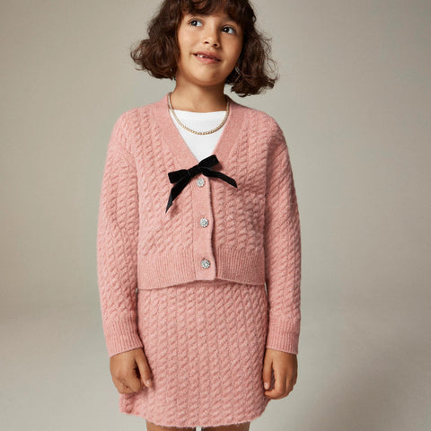 Girls' cable-knit sweater-skirt in Supersoft yarn