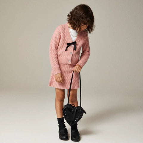 Girls' cable-knit sweater-skirt in Supersoft yarn