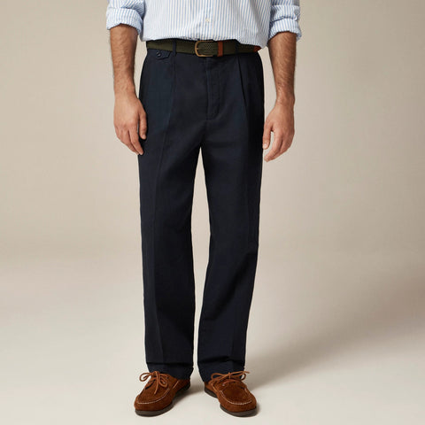 Crosby Classic-fit suit pant in garment-dyed Italian cotton-linen blend