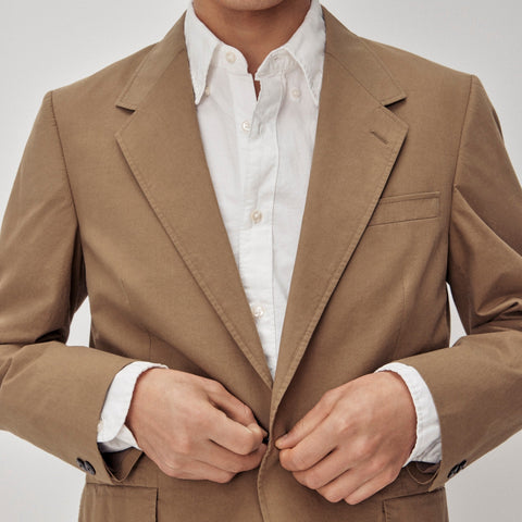 Relaxed-fit suit jacket in cotton poplin