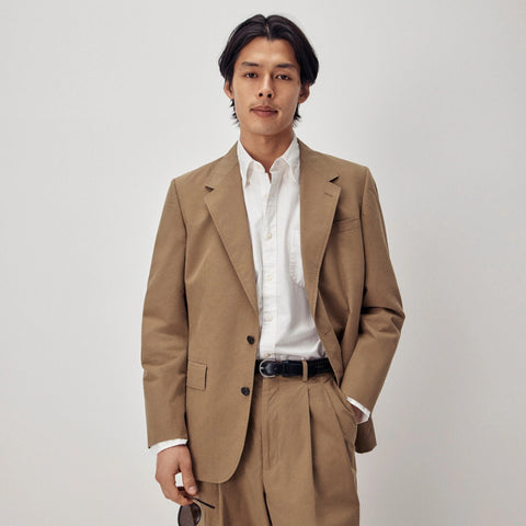 Relaxed-fit suit jacket in cotton poplin