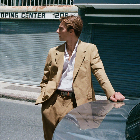 Relaxed-fit suit jacket in cotton poplin