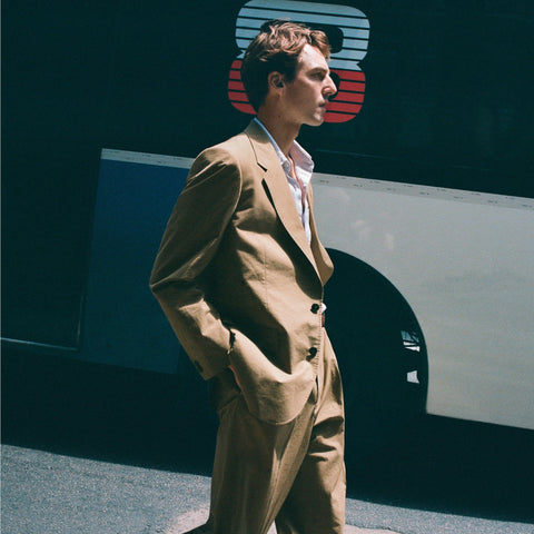 Relaxed-fit suit pant in cotton poplin