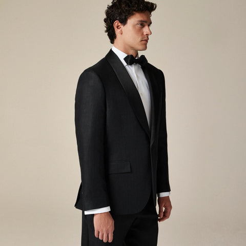 Crosby Classic-fit shawl-collar tuxedo jacket in linen herringbone