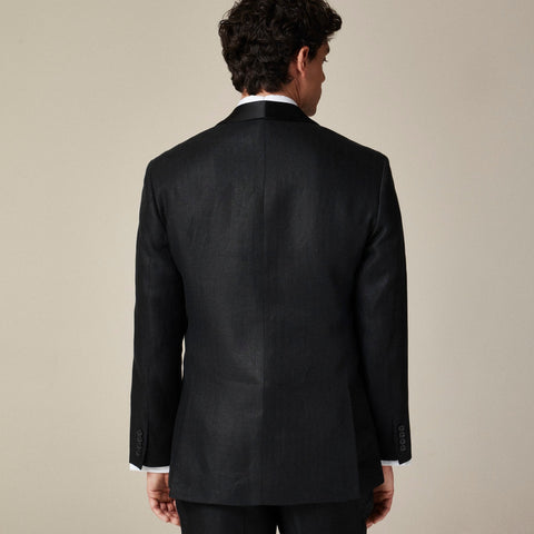 Crosby Classic-fit shawl-collar tuxedo jacket in linen herringbone