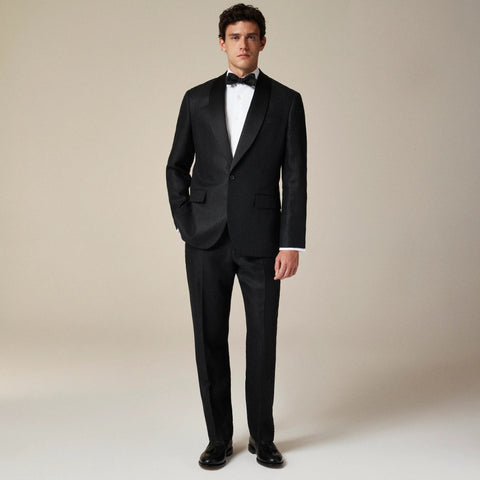 Crosby Classic-fit shawl-collar tuxedo jacket in linen herringbone
