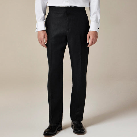Crosby Classic-fit tuxedo pant in linen herringbone