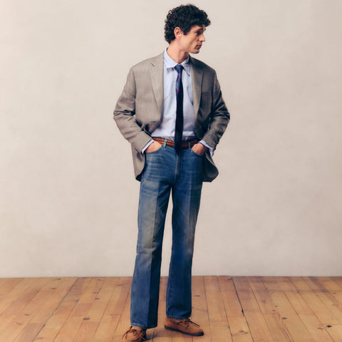 Blazer in English wool-linen blend