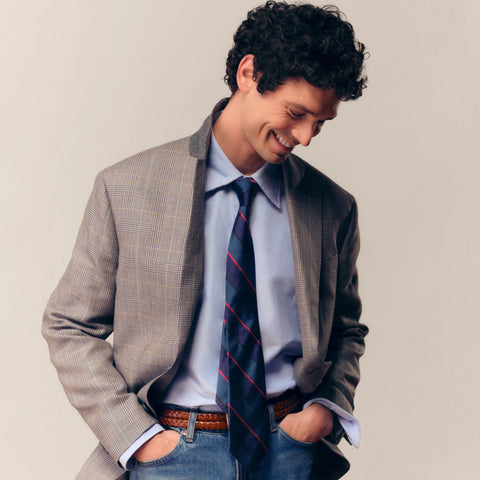 Blazer in English wool-linen blend