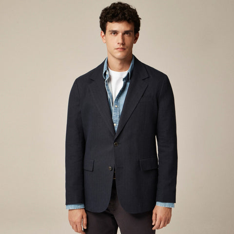 Crosby Classic-fit blazer in Italian linen-cotton blend