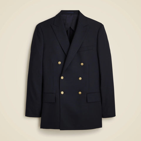 Double-breasted captain's blazer in English wool