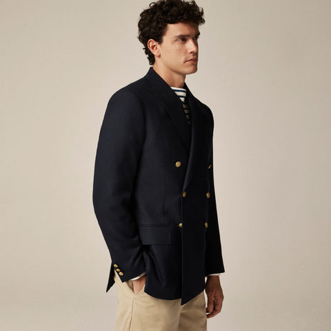 Double-breasted captain's blazer in English wool