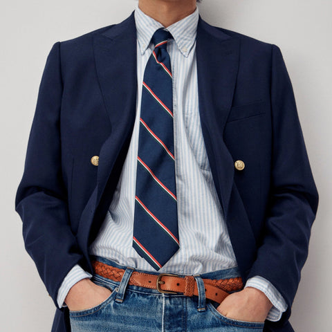 Double-breasted captain's blazer in English wool