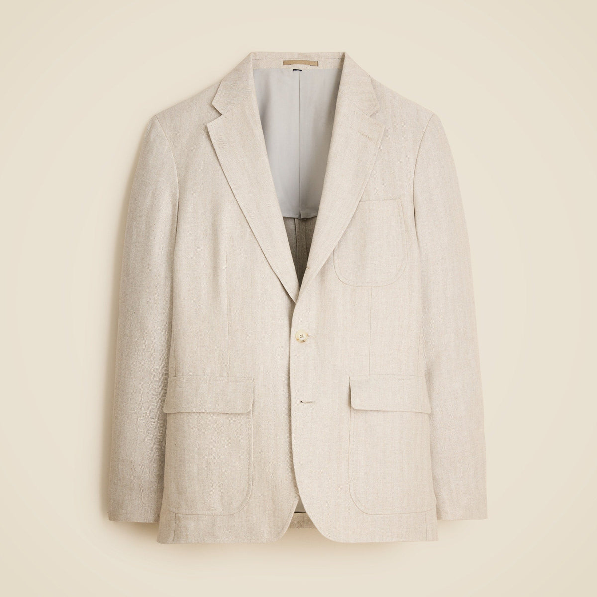 Crosby Classic-fit suit jacket in linen herringbone