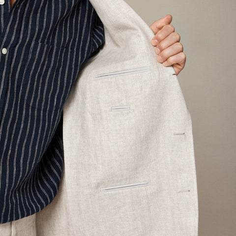 Crosby Classic-fit suit jacket in linen herringbone