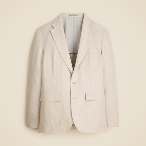 Crosby Classic-fit suit jacket in linen herringbone