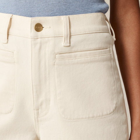 Petite high-rise flare jean