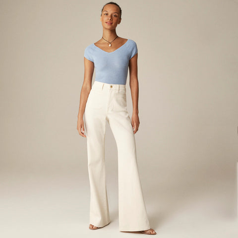 Petite high-rise flare jean