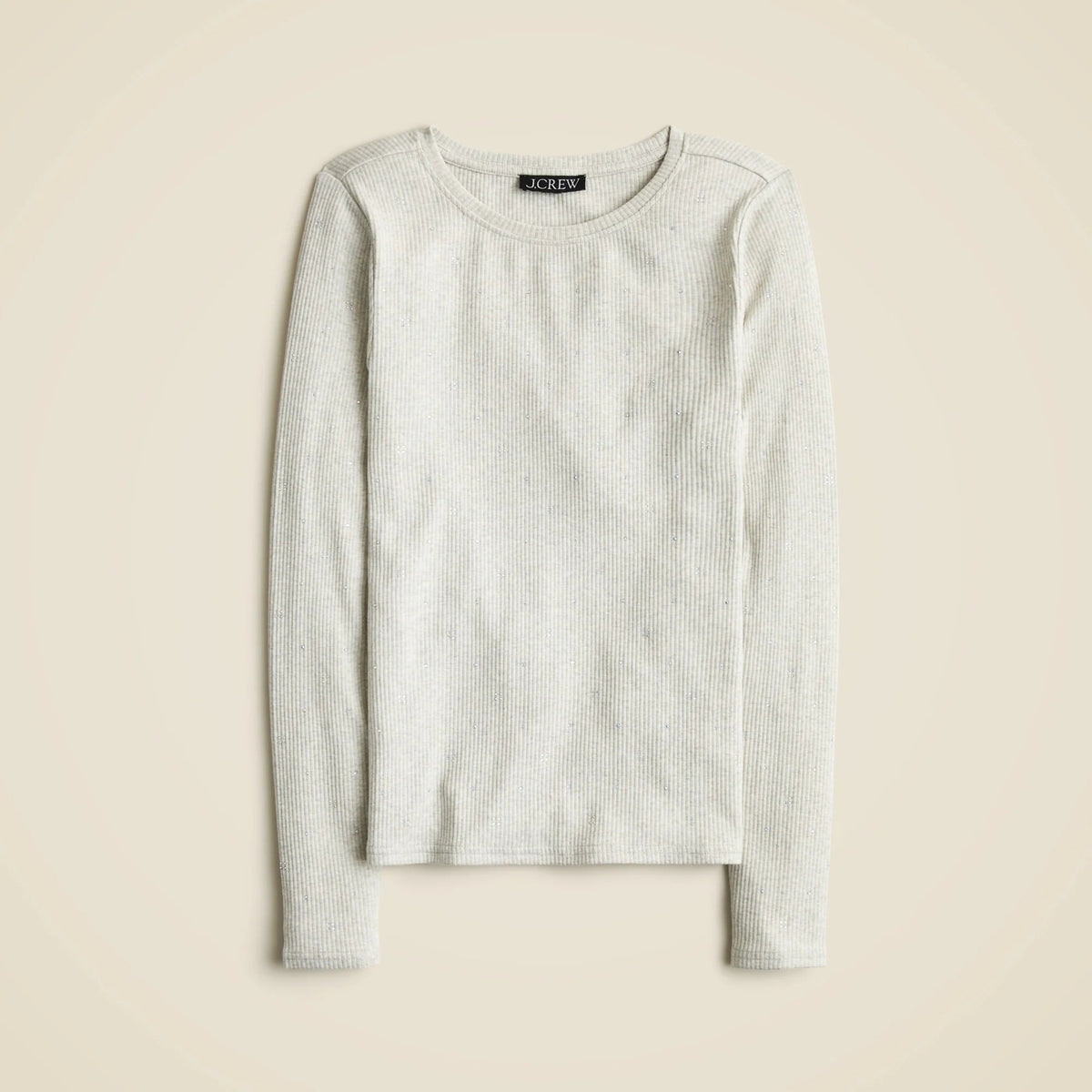 Vintage rib long-sleeve T-shirt with embellishments