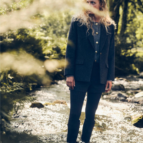 Vivienne blazer in Italian donegal wool blend