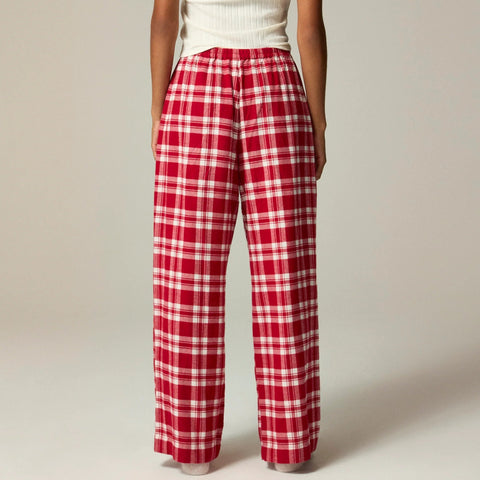 Pajama pant in plaid cotton flannel