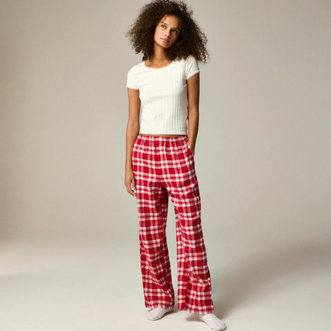 Pajama pant in plaid cotton flannel