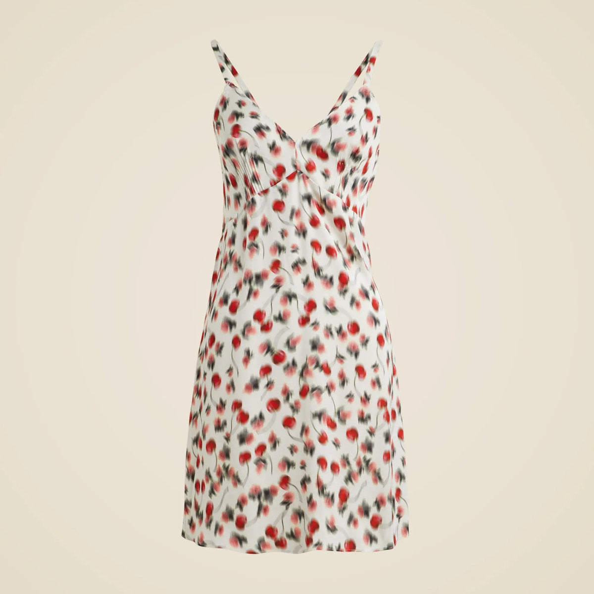 Soft shine slip dress in blurry cherry print