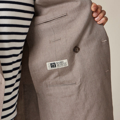 Ludlow Slim-fit double-breasted suit jacket in Irish cotton-linen blend