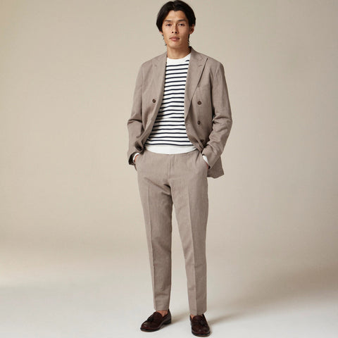 Ludlow Slim-fit suit pant in Irish cotton-linen blend