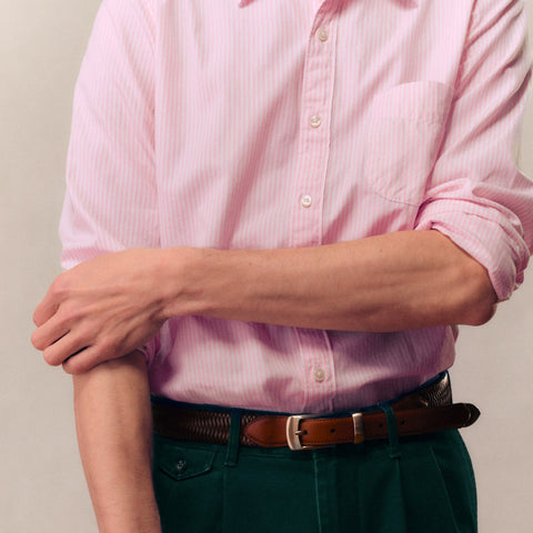 Secret Wash cotton poplin shirt with point collar