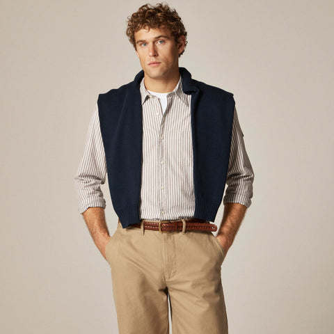 Secret Wash cotton poplin shirt with point collar