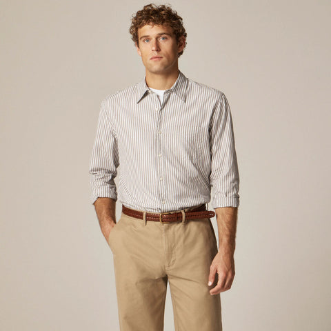 Secret Wash cotton poplin shirt with point collar