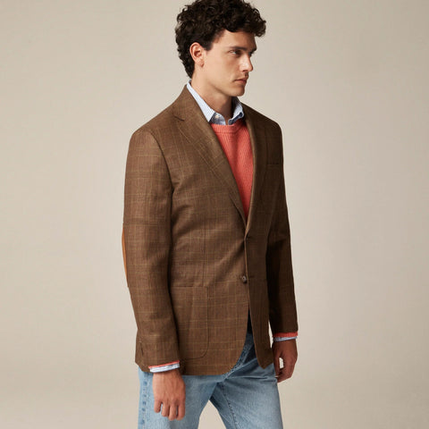 Relaxed-fit blazer in English wool-linen blend