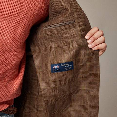 Relaxed-fit blazer in English wool-linen blend