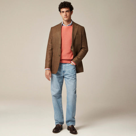 Relaxed-fit blazer in English wool-linen blend