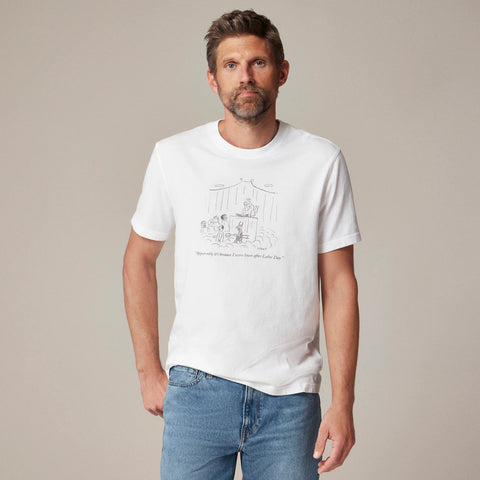 Limited-edition The New Yorker X J.Crew vintage-wash cotton graphic T-shirt